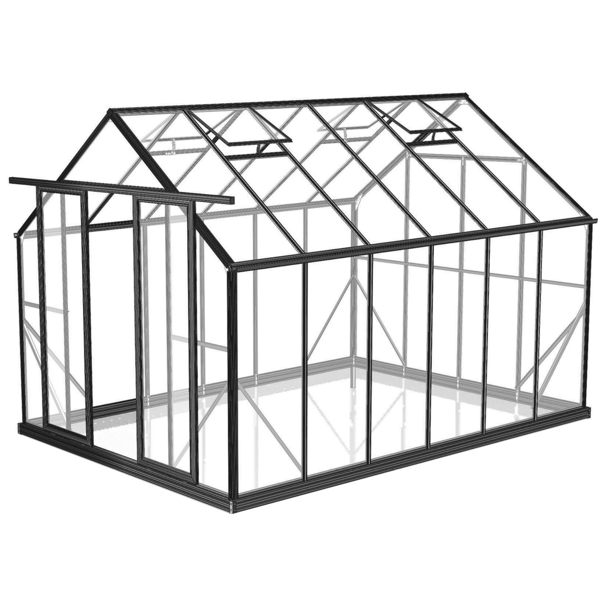 8x12ft 2.6x3.8m Glasshouse 4mm Toughened Glass