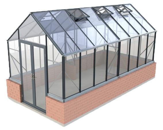 Winter Gardenz 8x16ft (2.6x5.2m) Elite Stonewall Glasshouse