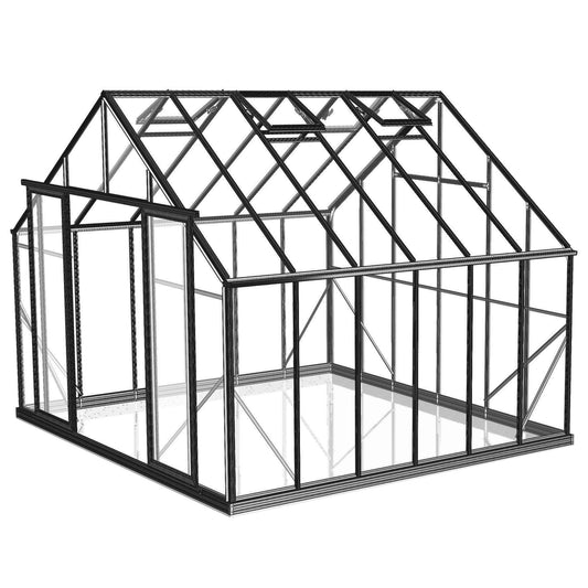 10x12ft (3.2x3.8m)  Greenhouse 6mm Polycarbonate