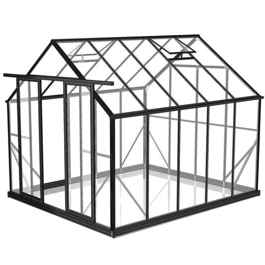 8x10ft 2.6x3.2m Glasshouse 4mm Toughened Glass
