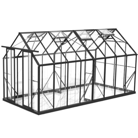 8x16ft 2.6x5.1m Glasshouse 4mm Toughened Glass