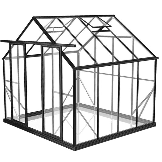8x8ft 2.6x2.6m Glasshouse 4mm Toughened Glass