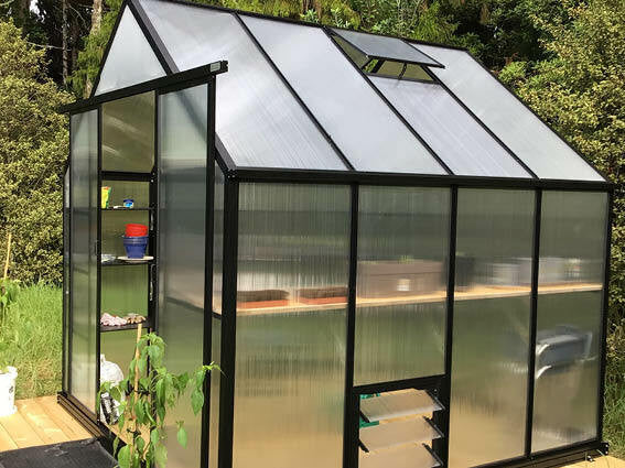 8x8ft 2.6x2.6m Greenhouse 6mm Polycarbonate